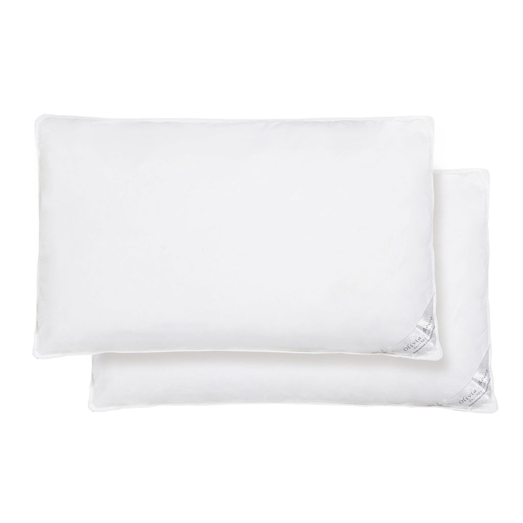 2 Pack Luxury Hotel Quality Duck Feather and Down Pillows Pair Hypoallergenic Premium Filling for Superior Comfort and Support by OLIVIA ROCCO