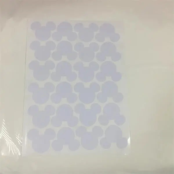 24pcs Cartoon Mouse Head Wall Sticker For Kids Baby Rooms Home Decor Glass Bottle Kitchen Label Peel & Stick Removable Wallpaper