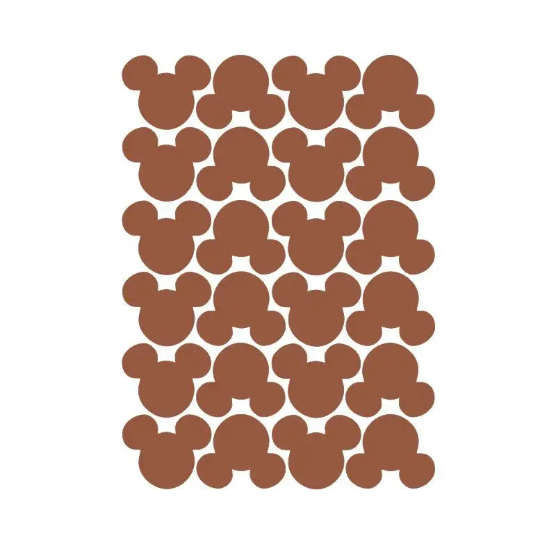 24pcs Cartoon Mouse Head Wall Sticker For Kids Baby Rooms Home Decor Glass Bottle Kitchen Label Peel & Stick Removable Wallpaper