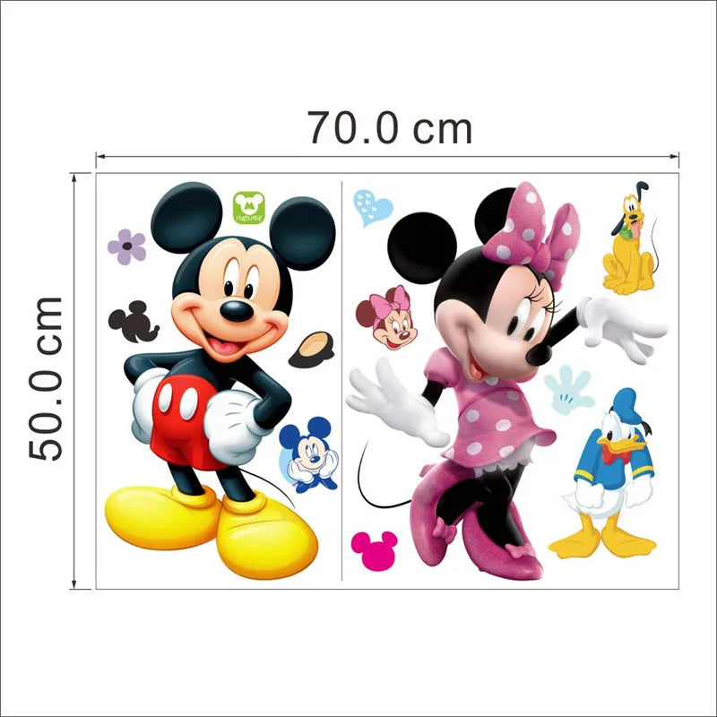 Cartoon Mickey Minnie Mouse baby home decals wall stickers for kids room baby bedroom wall art nursery amusement park DIY poster