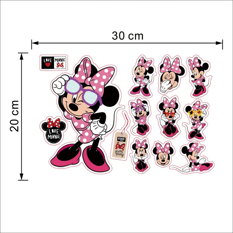 Cartoon Mickey Minnie Mouse baby home decals wall stickers for kids room baby bedroom wall art nursery amusement park DIY poster