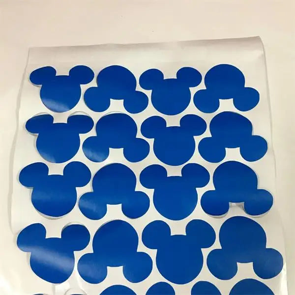 24pcs Cartoon Mouse Head Wall Sticker For Kids Baby Rooms Home Decor Glass Bottle Kitchen Label Peel & Stick Removable Wallpaper