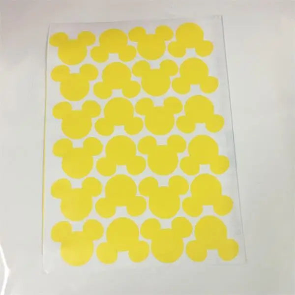24pcs Cartoon Mouse Head Wall Sticker For Kids Baby Rooms Home Decor Glass Bottle Kitchen Label Peel & Stick Removable Wallpaper
