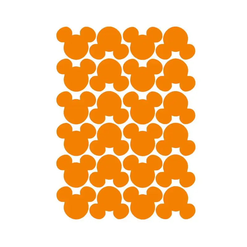 24pcs Cartoon Mouse Head Wall Sticker For Kids Baby Rooms Home Decor Glass Bottle Kitchen Label Peel & Stick Removable Wallpaper