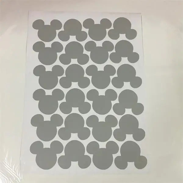 24pcs Cartoon Mouse Head Wall Sticker For Kids Baby Rooms Home Decor Glass Bottle Kitchen Label Peel & Stick Removable Wallpaper