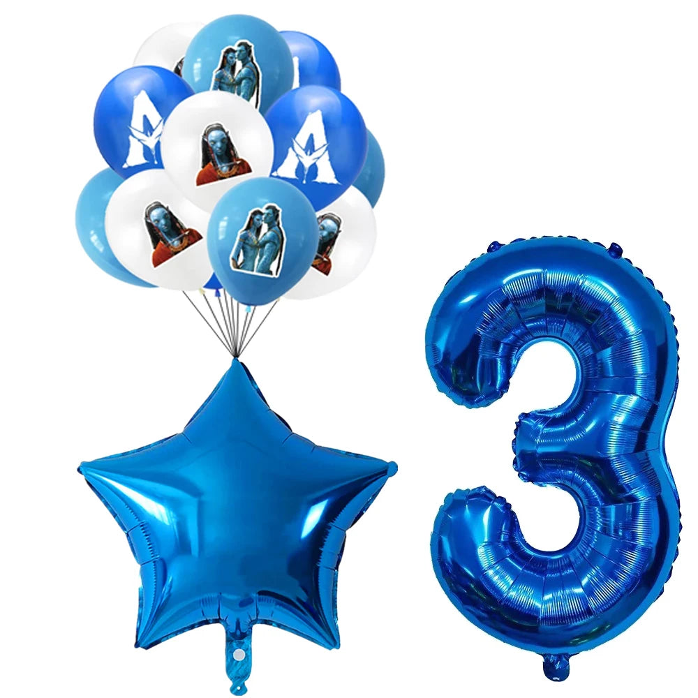 Disney Movie Avatar Birthday Party Decor Disposable Tableware Avatar 2 Balloons Set Cake Topper Gift Bags Baby Kid Party Supplie