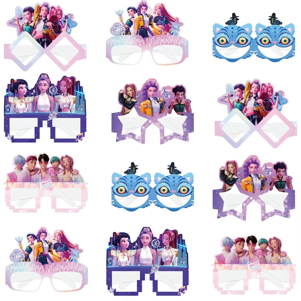 Demon Hunter Birthday Party Supplies Favors Kids Surprise Goody Bags Fillers Balloons Banner for Girls K-pop Anime Cosplay Party