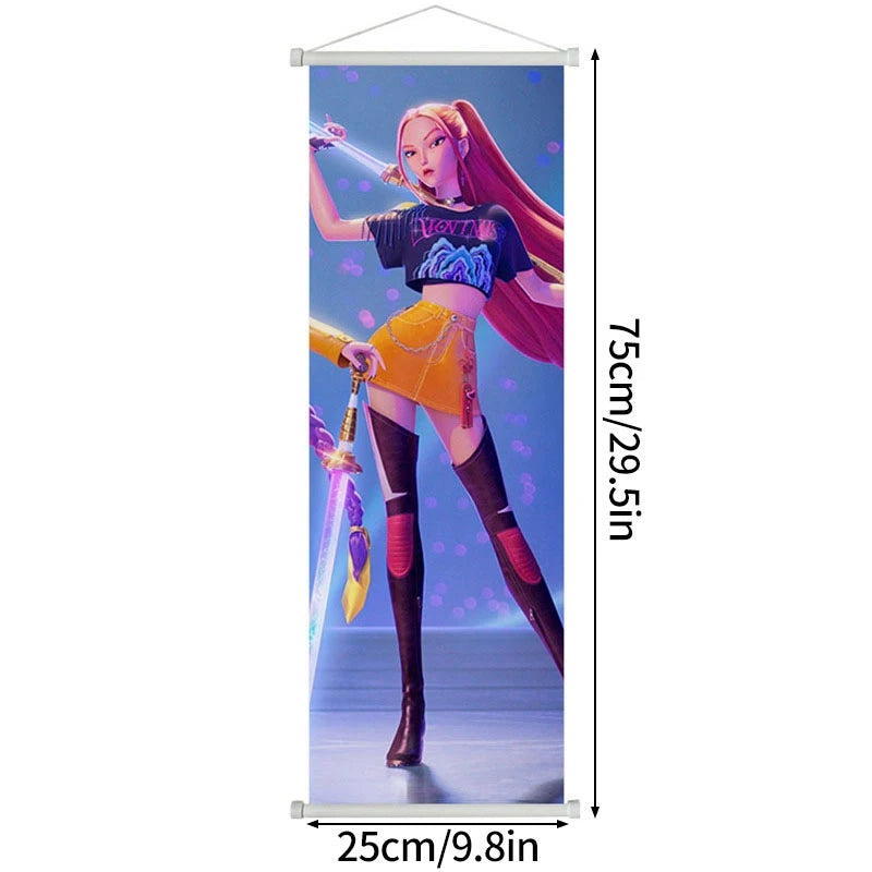 Demon Hunters Birthday Balloons Huntrix Birthday Kpop Warriors Balloons Birthday Backdrop Cloth Kpop Birthday Decor Accessiories