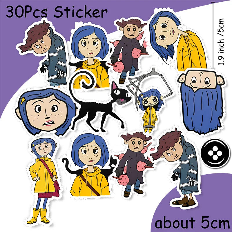 Coraline Birthday Party Decoration Disposable Set Tableware Plate Honeycomb  straws Cake Napkins Toppers for Kid Shower Supplies