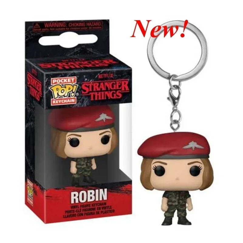13 Styles FUNKO Pocket Stranger Keychain Eleven Dustin Barb Steve Demogorgon Action Figures Toys THINGS with Box
