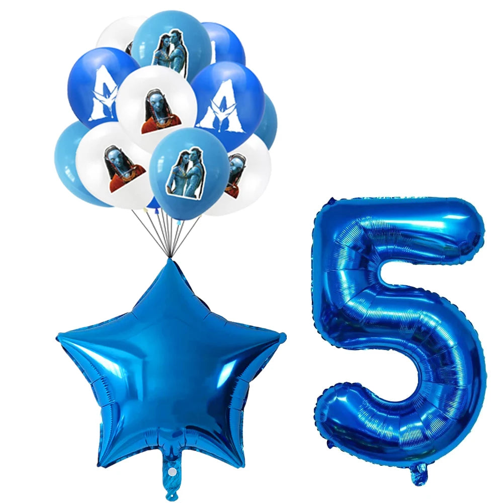Disney Movie Avatar Birthday Party Decor Disposable Tableware Avatar 2 Balloons Set Cake Topper Gift Bags Baby Kid Party Supplie
