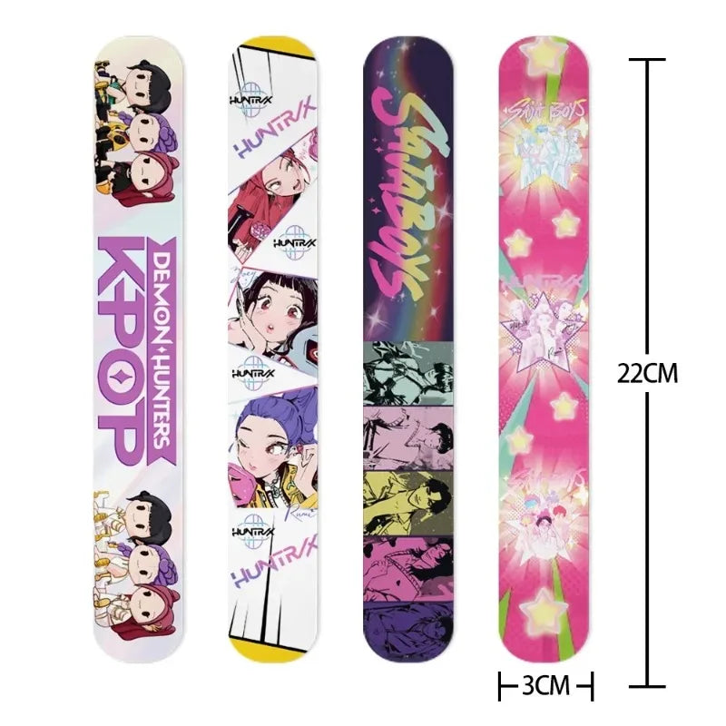 Kpop Demon Hunter Slap Bracelets Anime Snap Wristband for Birthday Party Favors School Prize Gifts