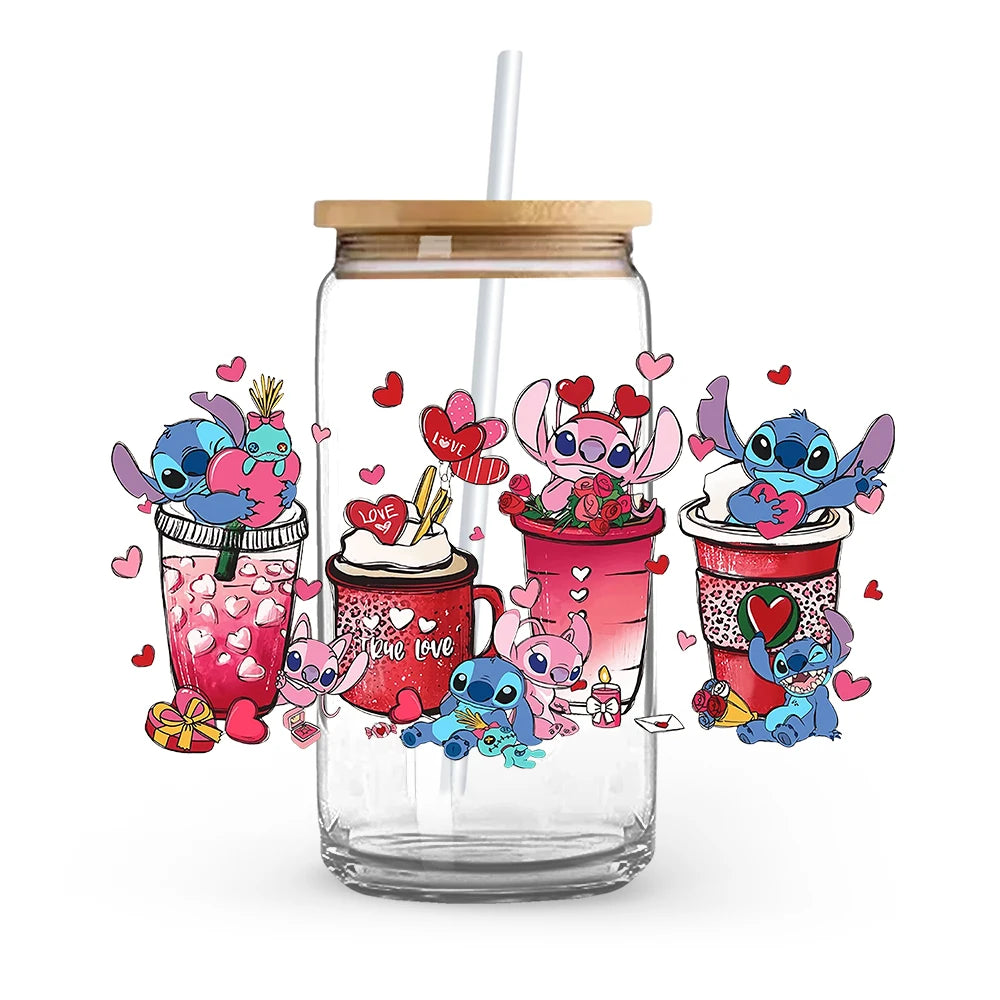 Cartoon Cute Princess Mickey Minnie Stitch Vinyl Sticker For Clothes Iron On Transfer Applique Decor Washable Fusible Patch