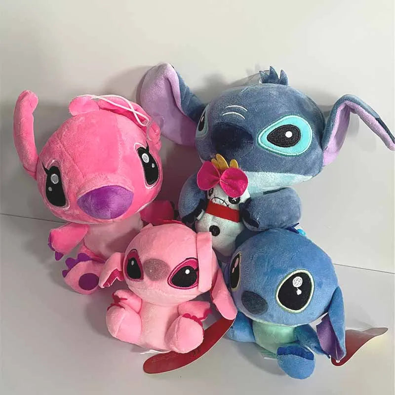 12cm-20cm Lilo And Stitch Couple Style Plush toy Cute Cartoon Pink Stitch soft Stuffed Plush Dolls Pendant Toys Christmas Gifts