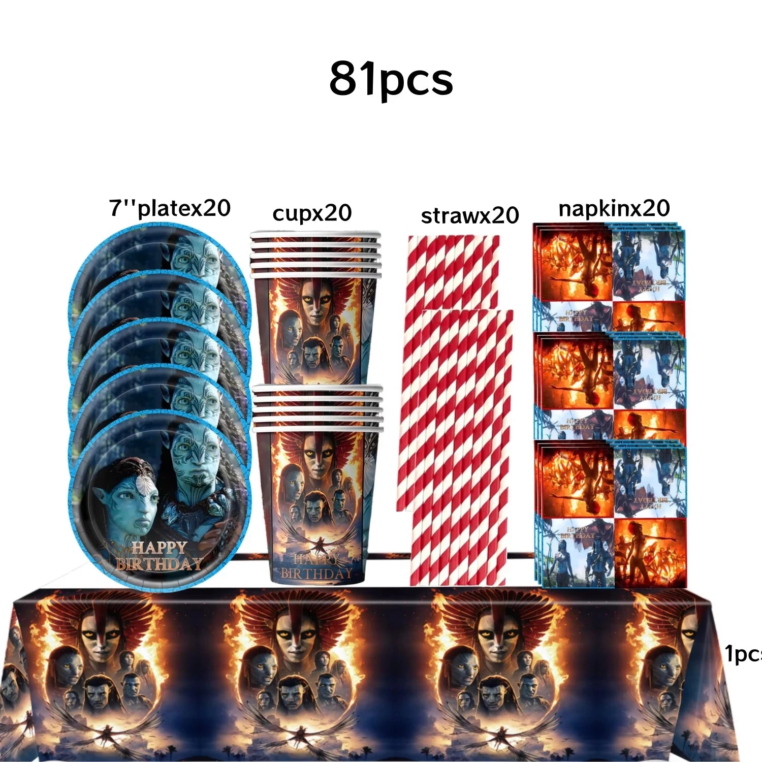 Avatar 3 Balloon Birthday Party Decoration Tableware Cup Plate Tablecloth Banner Background Gift Bag Baby Shower Supplies Gift