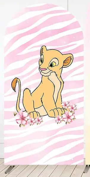 Cartoon Lion King Simba Baby Shower Arch Wall Panels Backdrop Party Supplies Boy Birthday Banner Decors Safari Jungle Background