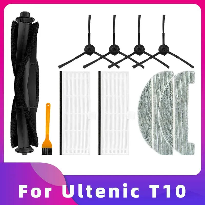 Compatible For Ultenic T10 Robot Vacuum Cleaner Main Brush Side Brush Hepa Filter Mop Rag Replacement Spare Parts Accessories