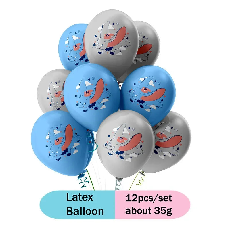 Cartoon Dumbo Theme Birthday Decorations Disposable Party  Tableware Sticker Label Children's Day Baby Shower Supplies