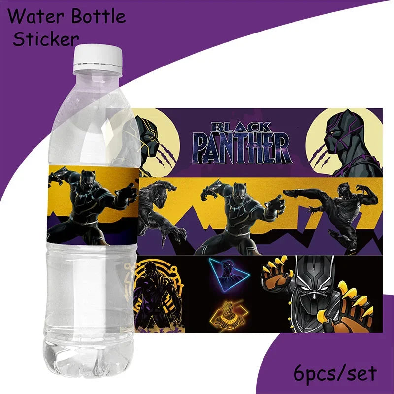Hero Black Panther Cool Birthday Theme Favor Party Supplies Party Set Paper Cup Plate Gift Bag Banner Flag Baby Shower Supplies