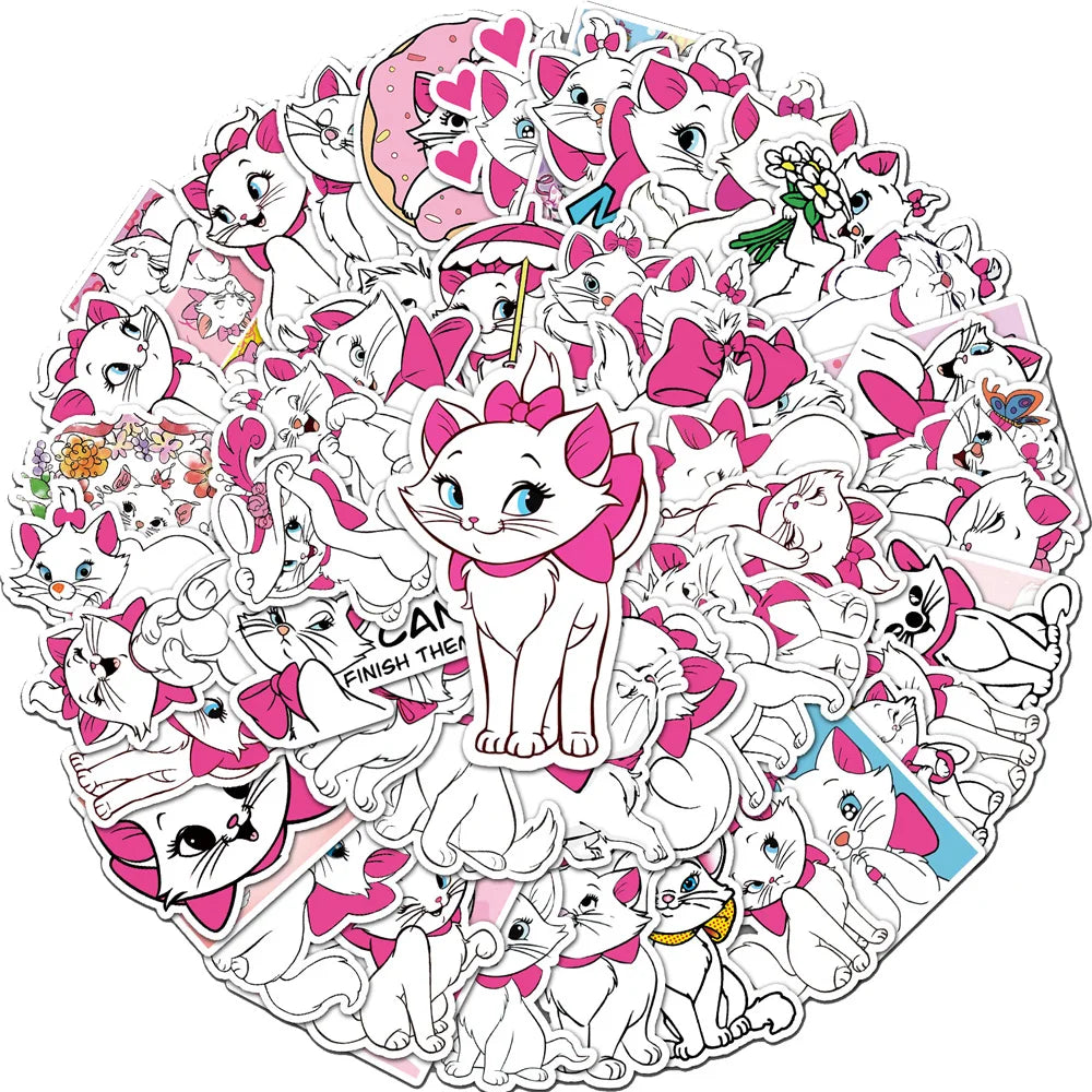 10/30/50PCS The Aristocats Cartoon Disney Marie Cat Sticker DIY Phone Laptop Luggage Skateboard Graffiti Decals Fun for Kid Toy