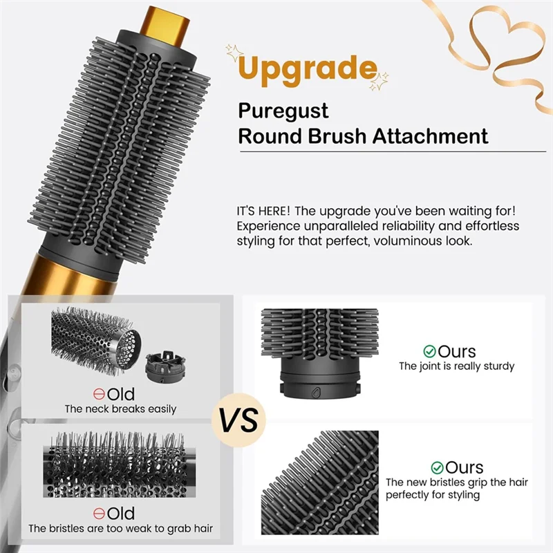 A78E-For Dyson Airwrap HS01/HS05 HS08 Round Brush Attachment/Airwrap Coanda 2X Round Volumizing Brush For Straight Curly Hair