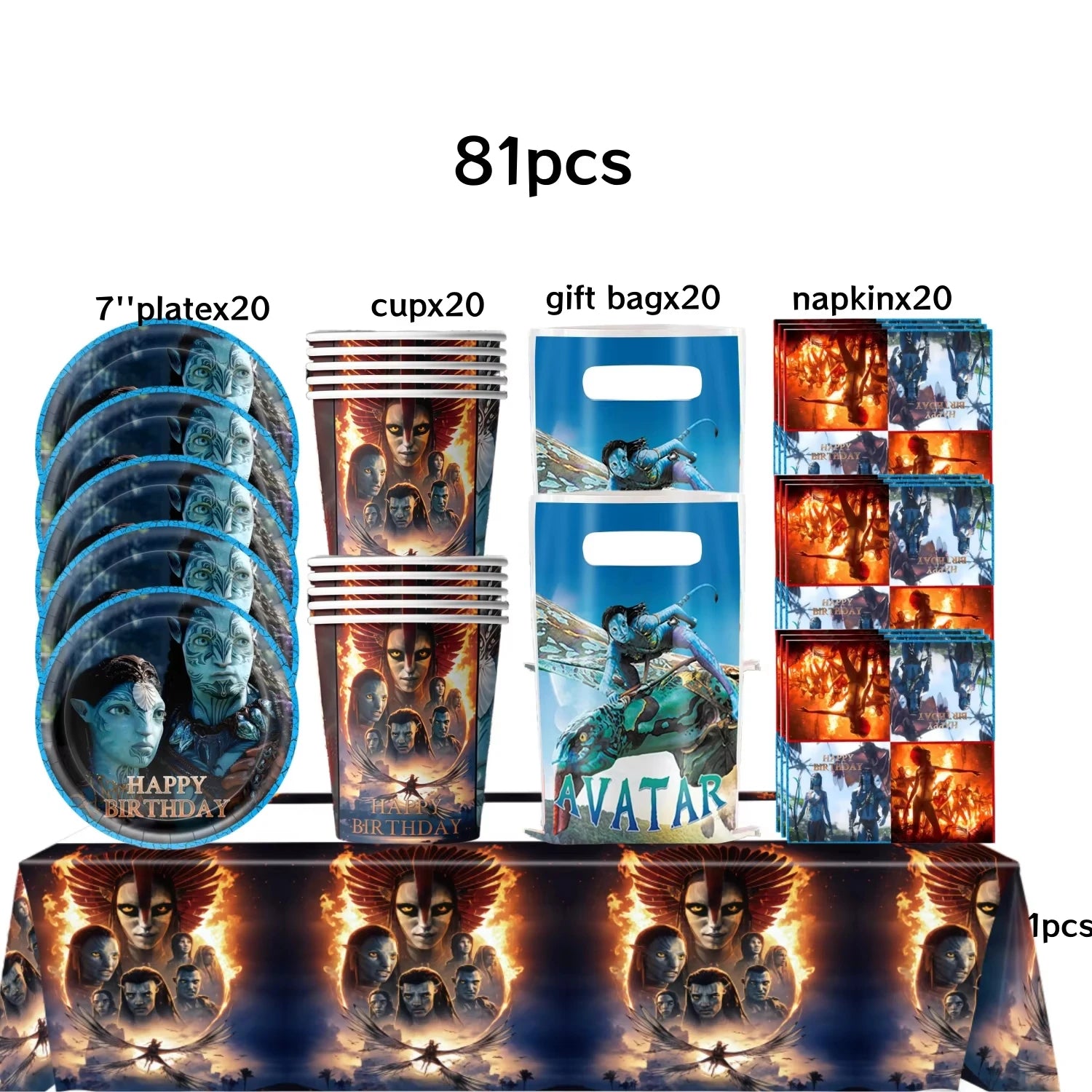 Avatar 3 Balloon Birthday Party Decoration Tableware Cup Plate Tablecloth Banner Background Gift Bag Baby Shower Supplies Gift