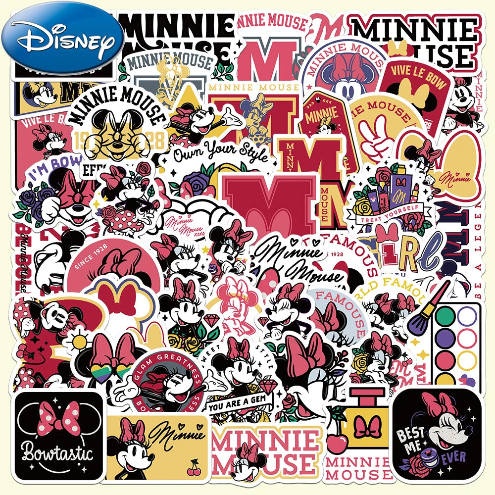 10/30/50pcs Disney Movie Mickey Minnie Graffiti Stickers Cute Cartoon Decals Laptop Motorcycle Car Phone Waterproof Sticker Toys