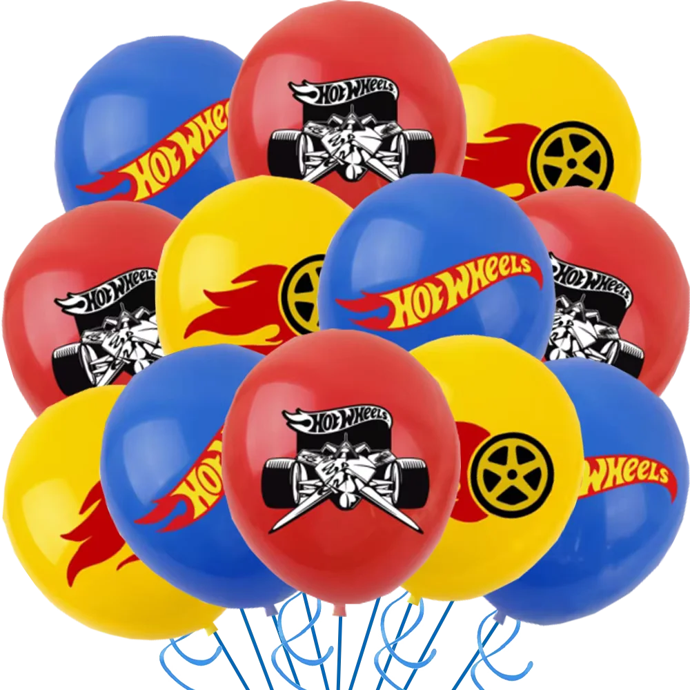 Hot Wheels Birthday Party Decor Disposable Tableware Racing Car Gift Bag Tablecloth Cake Balloon Plate Boy Kid Party Supplie Set