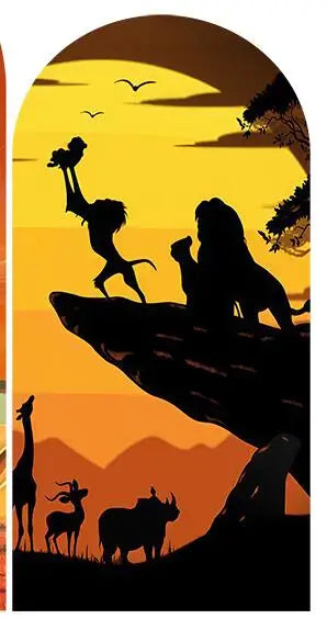 Cartoon Lion King Simba Baby Shower Arch Wall Panels Backdrop Party Supplies Boy Birthday Banner Decors Safari Jungle Background