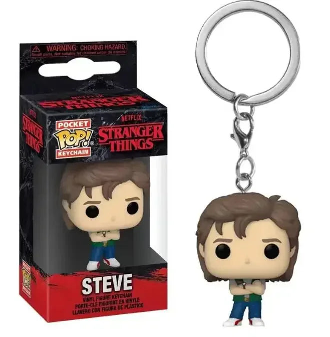 Funko Pop Pocket Keychain Eleven Robin Steve Dustin Key Ring Demogorgon Chain Model Carvinal Adults Children Toy Gift