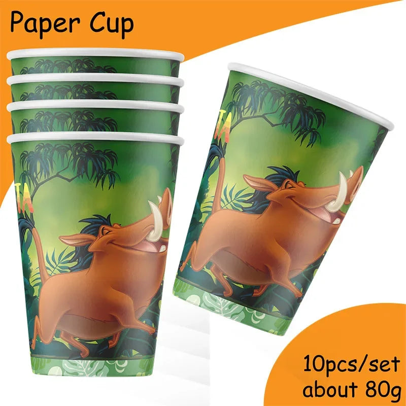 Disney Lion King Graduation Theme Decorations Lion King Backdrop Disposable Tableware Baby Shower Kids Party Supplies Gift