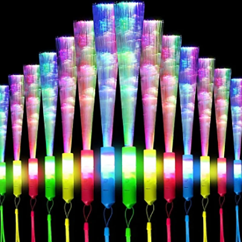 12/24Pcs/lot LED Glow Stick Colorful Fiber Glow Stick LED Toy Party Night Light Props Christmas Birthday Gift Wedding Party Gift