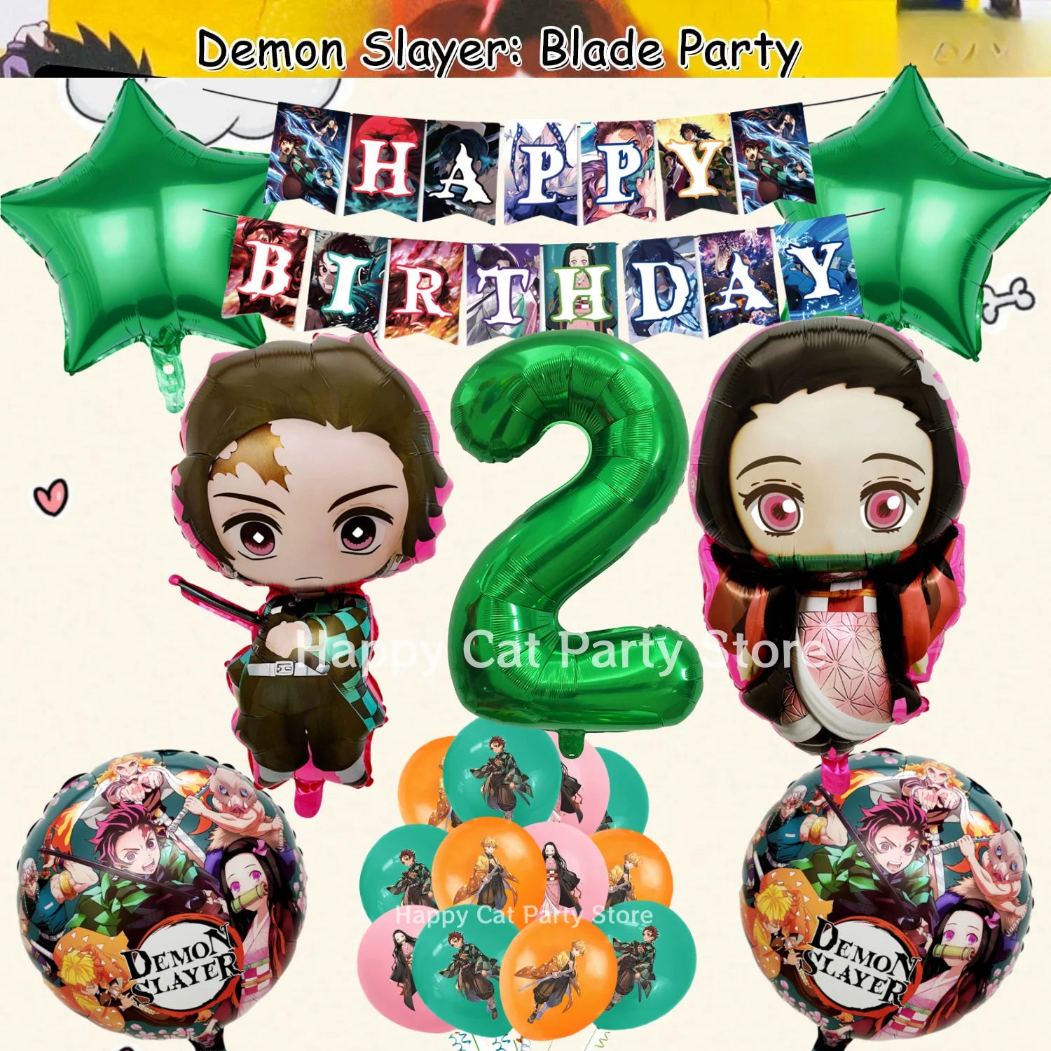 Demon Slayer Birthday Party Decor 20pepole Tableware Kimetsu No Yaiba Tablecloth Plate cup Baby Shower Kids Favor Party Supplies