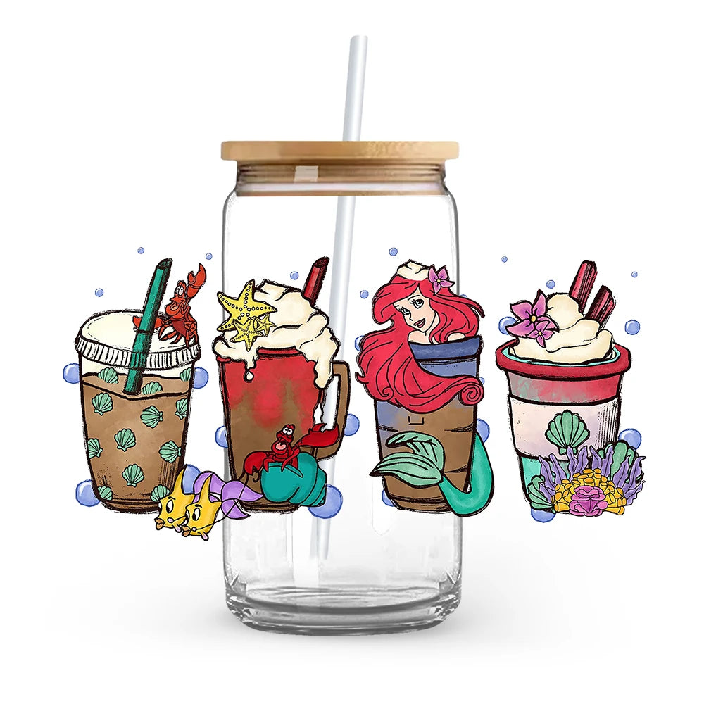 Cartoon Cute Princess Mickey Minnie Stitch Vinyl Sticker For Clothes Iron On Transfer Applique Decor Washable Fusible Patch