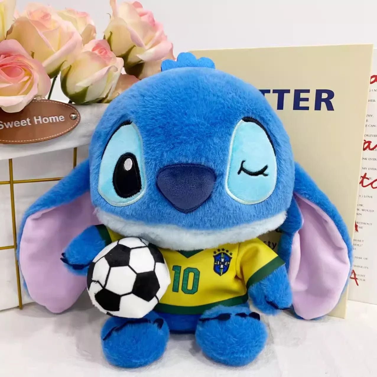 2026 Disney Stitch Football Star With Number Plush Dolls Cartoon Anime Plush Stuffed Toys Kawaii children fans Gift
