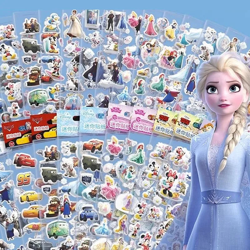 12pcs Sticker Different 3D Puffy Bulk Stickers Cartoon Movie Anime Frozen Sofia Mickey Minnie Princess Kids Girl Toy Gift