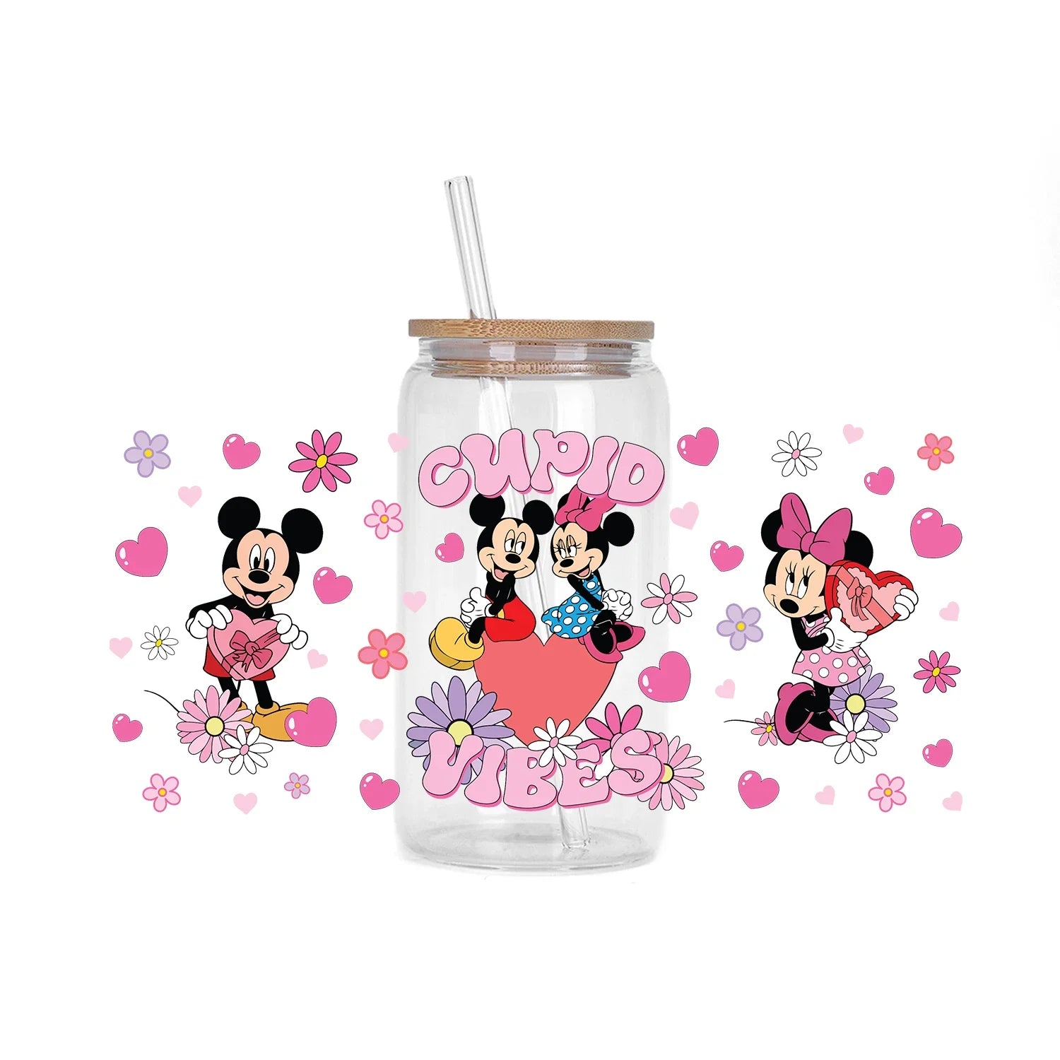 30 Style Valentine's Day Mickey XOXO UV Sticker Party DIY Decals 3D transfers uvdtf tumbler seal stickers 16oz uv dtf cup wraps