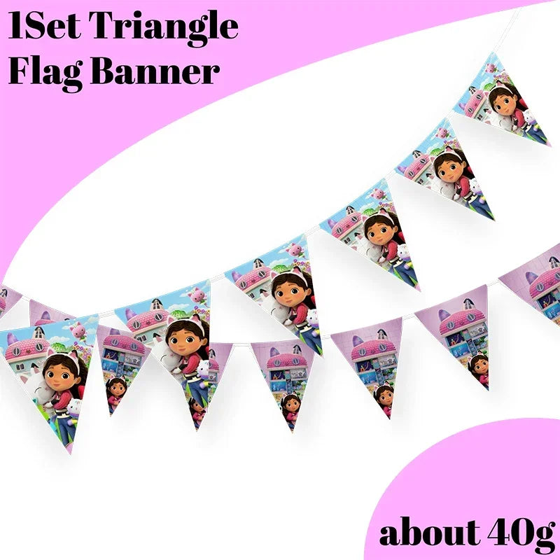 Cartoon Gabby Dollhouse Party Supplies Birthday Party Disposable Tableware Set Paper Plate Cup Napkins Baby Shower Decorations