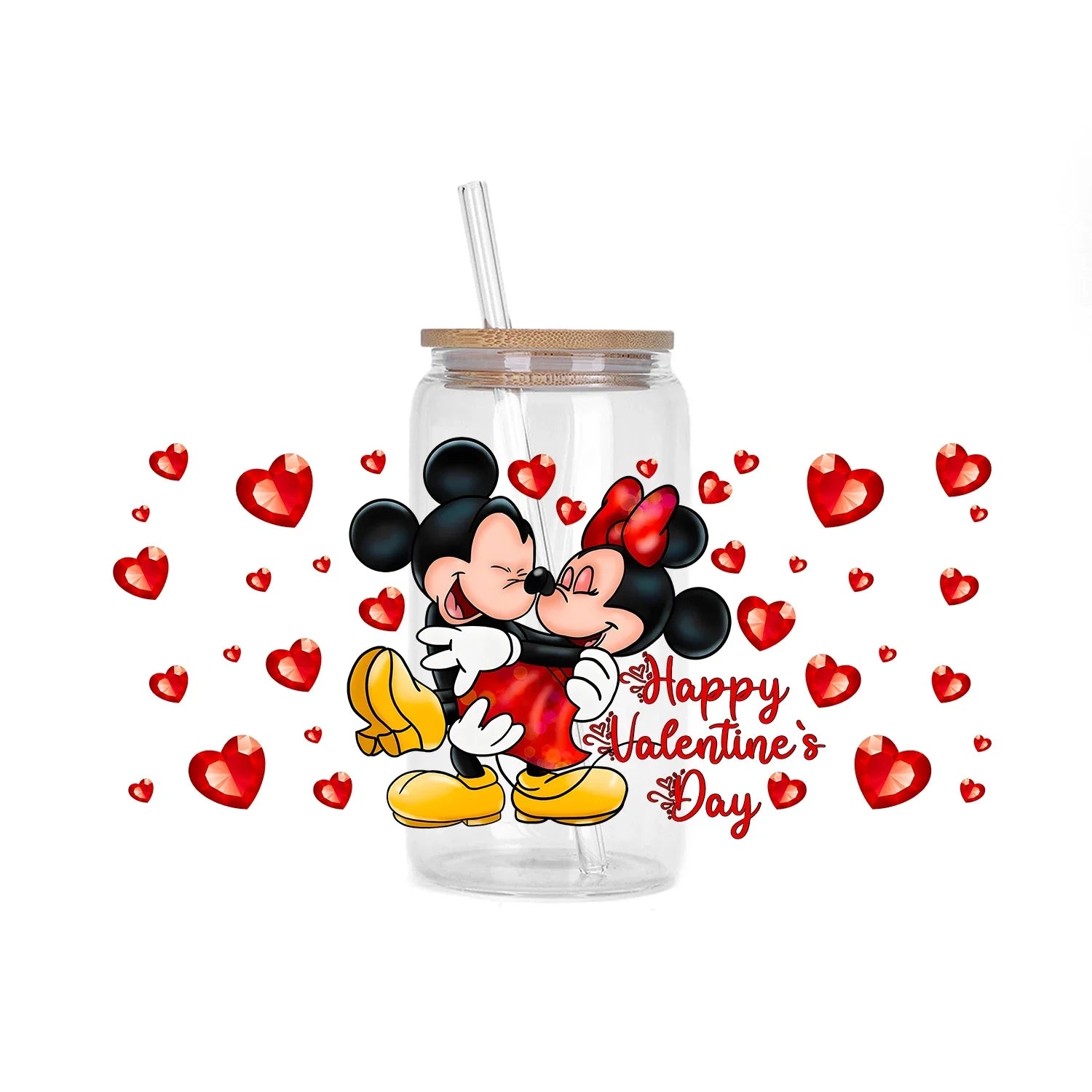 30 Style Valentine's Day Mickey XOXO UV Sticker Party DIY Decals 3D transfers uvdtf tumbler seal stickers 16oz uv dtf cup wraps