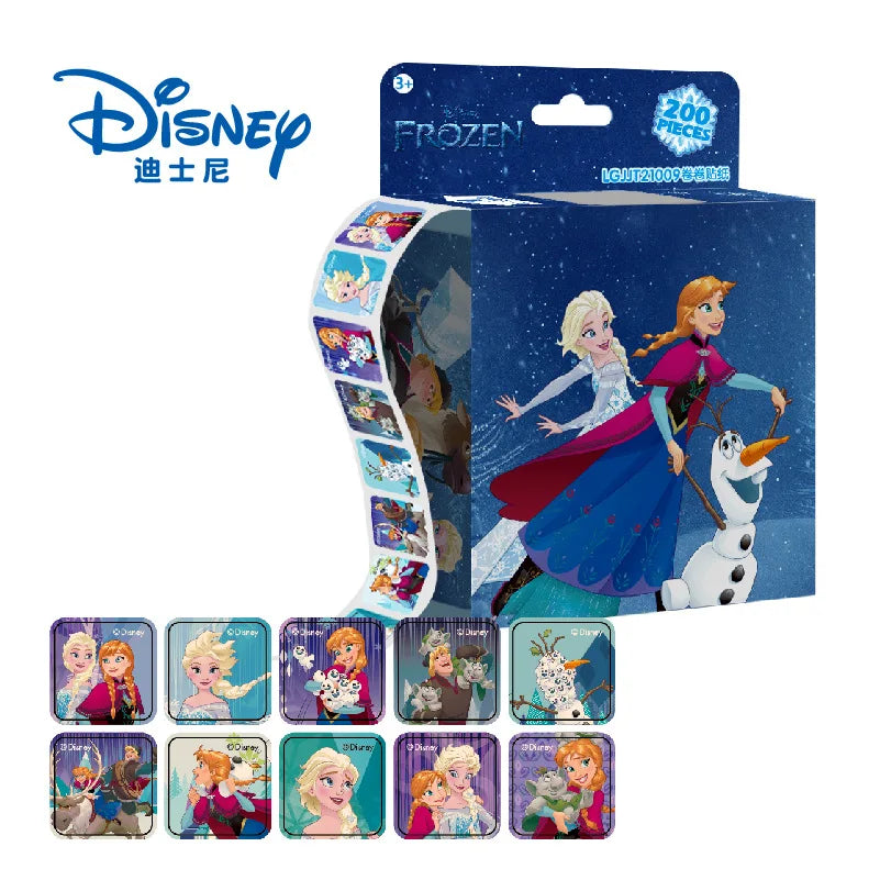200 Sheets/Box Frozen Elsa Cartoon Pull Out Stickers Princess Mickey Mouse Minnie Sticker Girl Boy Teacher Reward Toys Gift