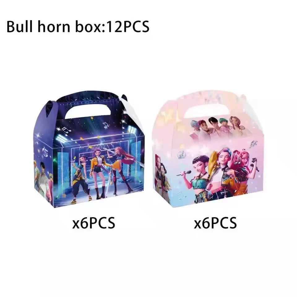 Demon Hunter Birthday Party Supplies Favors Kids Surprise Goody Bags Fillers Balloons Banner for Girls K-pop Anime Cosplay Party