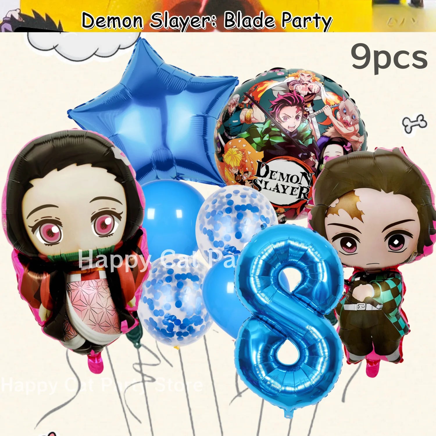 Demon Slayer Birthday Party Decor Kimetsu No Yaiba Tableware Tablecloth Plate Cup Balloon Baby Shower Kids Favors Party Supplies