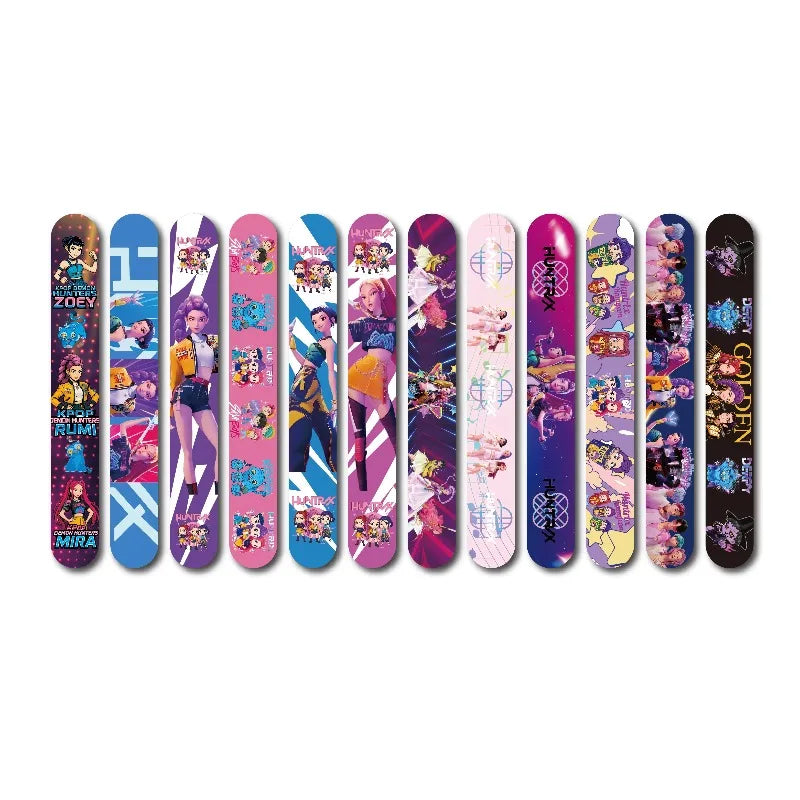 Kpop Demon Hunter Slap Bracelets Anime Snap Wristband for Birthday Party Favors School Prize Gifts