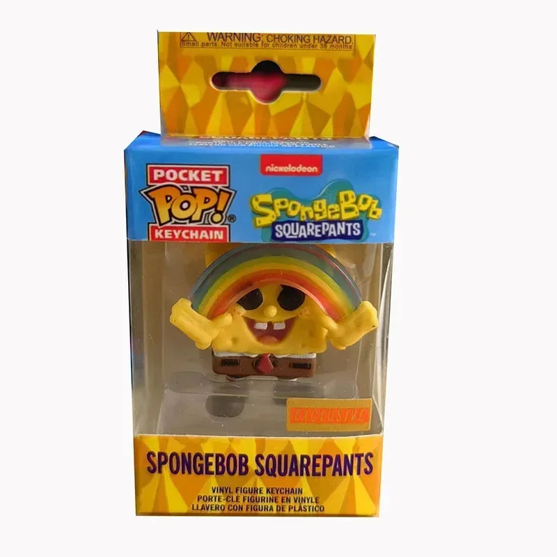 Funko POP Nickelodeon Keychain Toy SpongeBob SquarePants Vinyl Figure Pendant Collection Exclusive Pocket Pop Keyring Model Toys