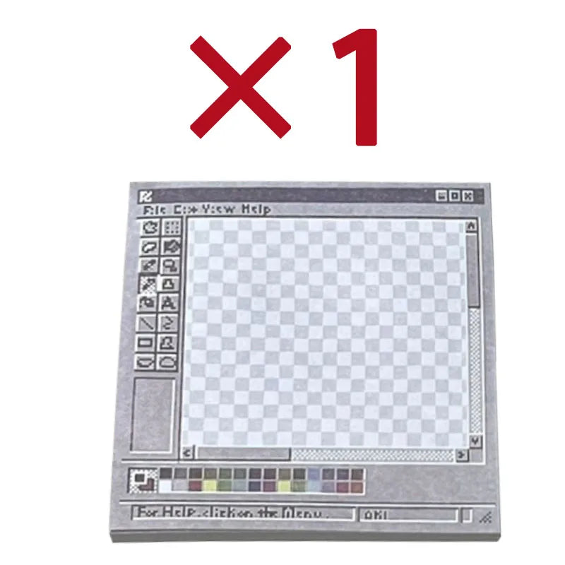50-150 Sheets Vintage Computer Drawing Sticky Notes Ideal For office worker & student Use,Durable Adhesive Notes, Sticky Notes