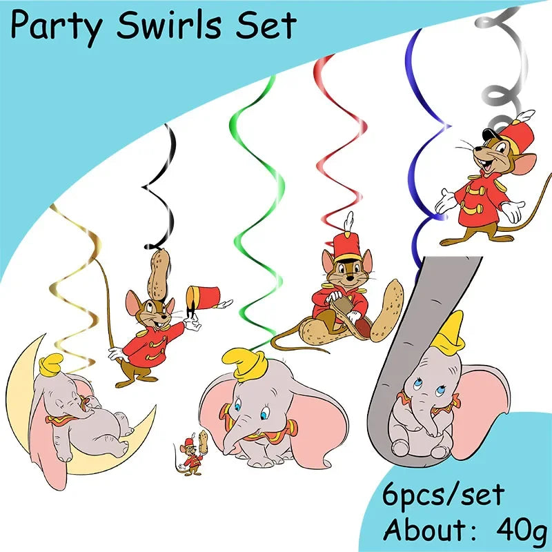 Cartoon Disney Dumbo Theme Decoration Angle Disposable Tableware Cup Plate Tablecloth Baby Shower Children's Day Party Supplies