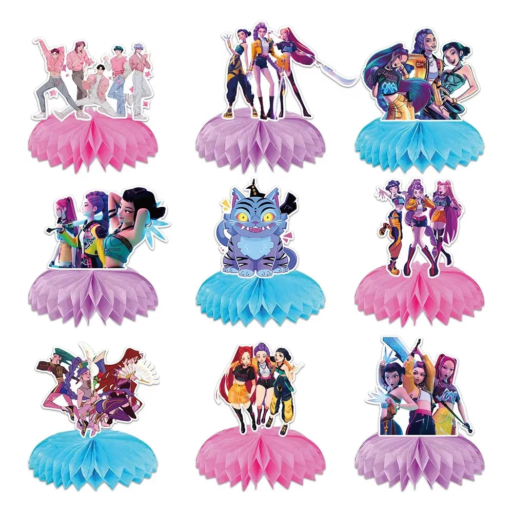 Demon Hunter Birthday Party Supplies Favors Kids Surprise Goody Bags Fillers Balloons Banner for Girls K-pop Anime Cosplay Party