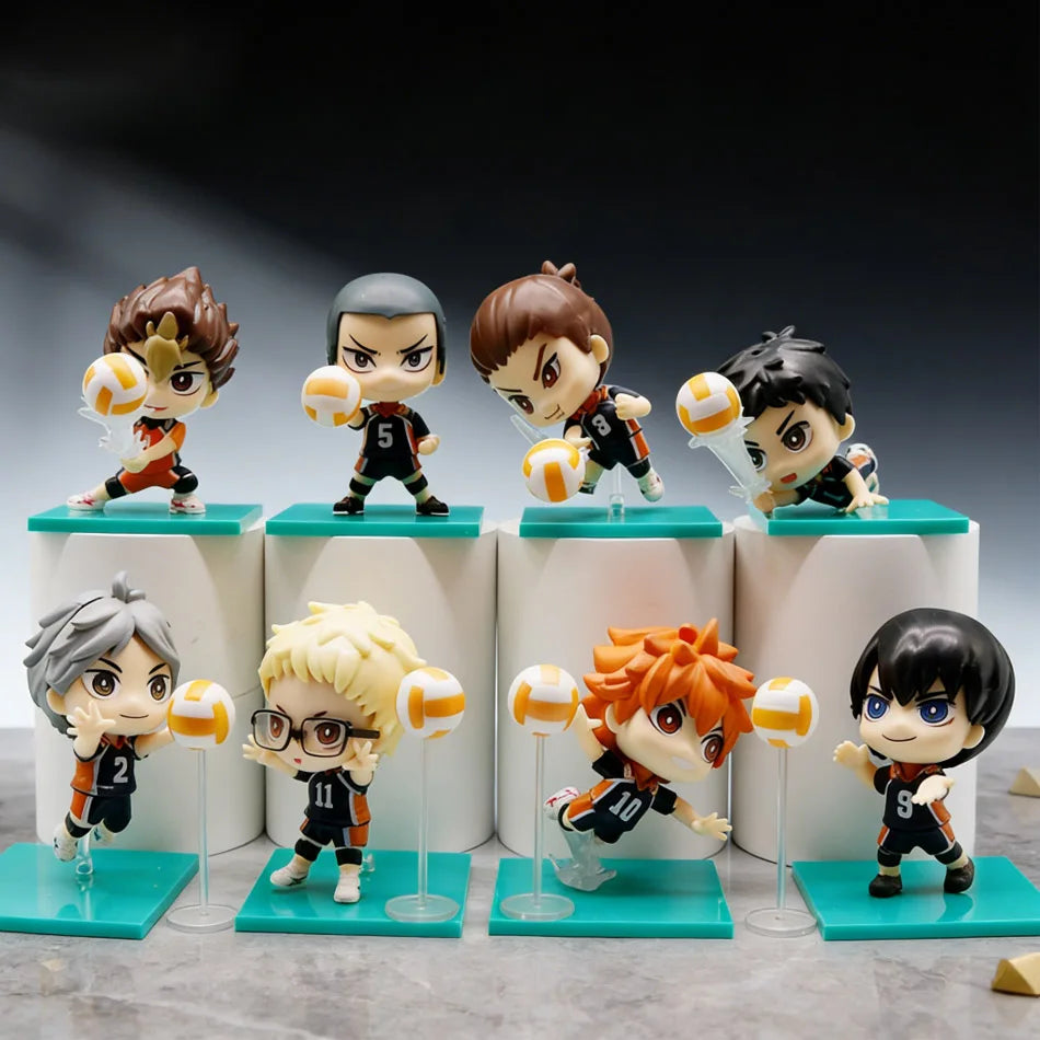 6-9cm Haikyuu!!  Volleyball Boys Anime Figures Hinata Shoyo Tobio Kageyama Daichi Sawamura Models Toy Passionate Friend Gifts