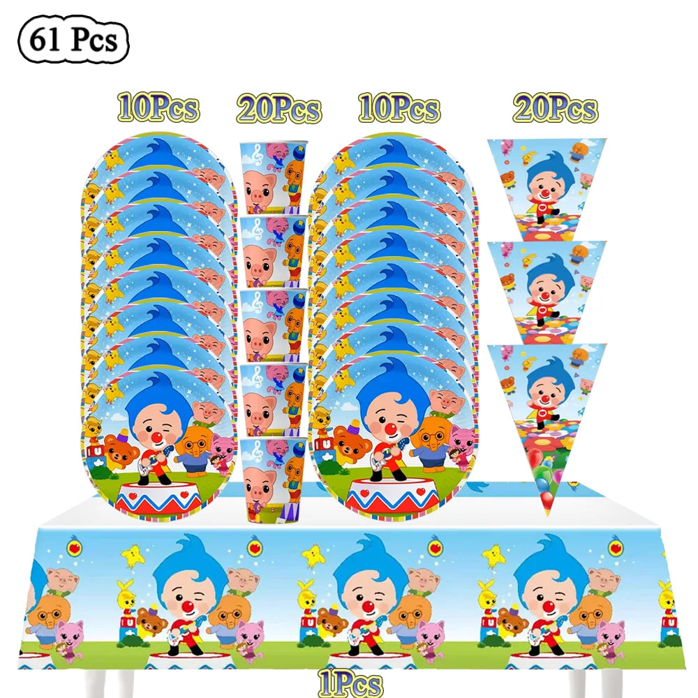 Circus Birthday Party Decor Set Clown Balloons Disposable Tableware Tablecloth Cup Kids Boy Party Supplies Baby Shower Gifts