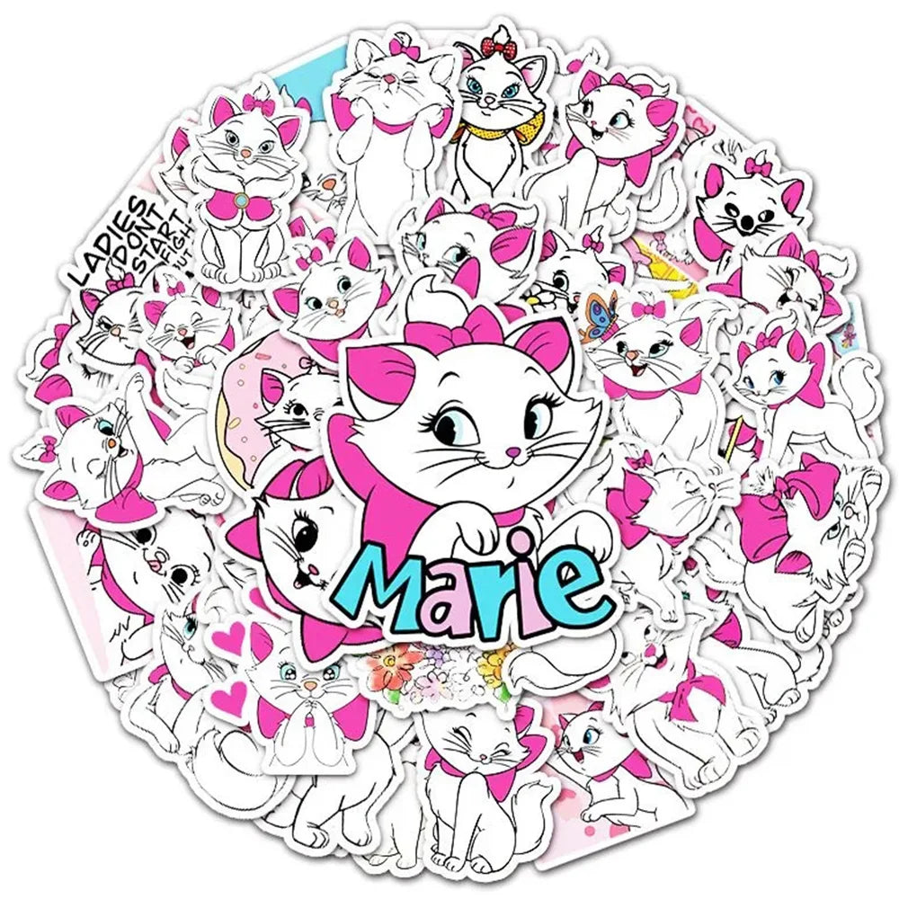 10/30/50PCS The Aristocats Cartoon Disney Marie Cat Sticker DIY Phone Laptop Luggage Skateboard Graffiti Decals Fun for Kid Toy